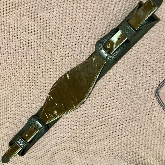 Leather and cow skin belt main image 4